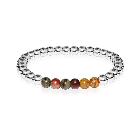 Wild | Silber | Roter Picasso-Jaspis | Edelstein-Ausdrucksarmband